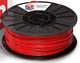 IC3D Red 1.75mm ABS 3D Printer Filament - 1kg Spool - Dimensional Accuracy +/- 0.05mm - Professional Grade 3D Printing Filament - Made in USA