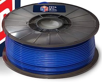 IC3D Blue 1.75mm PETG 3D Printer Filament - 1kg Spool - Dimensional Accuracy +/- 0.05mm - Professional Grade 3D Printing Filament - Made in USA